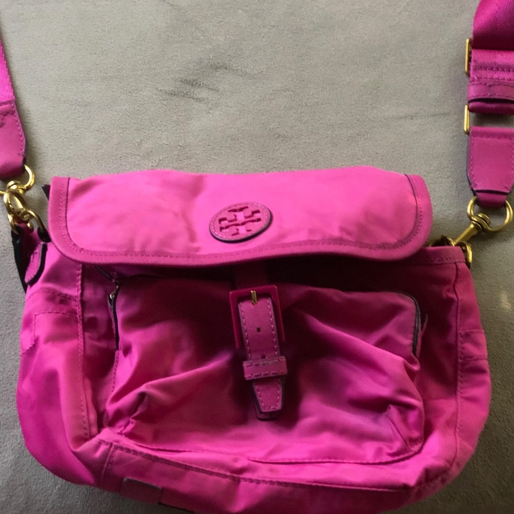 Tory Burch Tilda Hot Pink Nylon Crossbody Bag